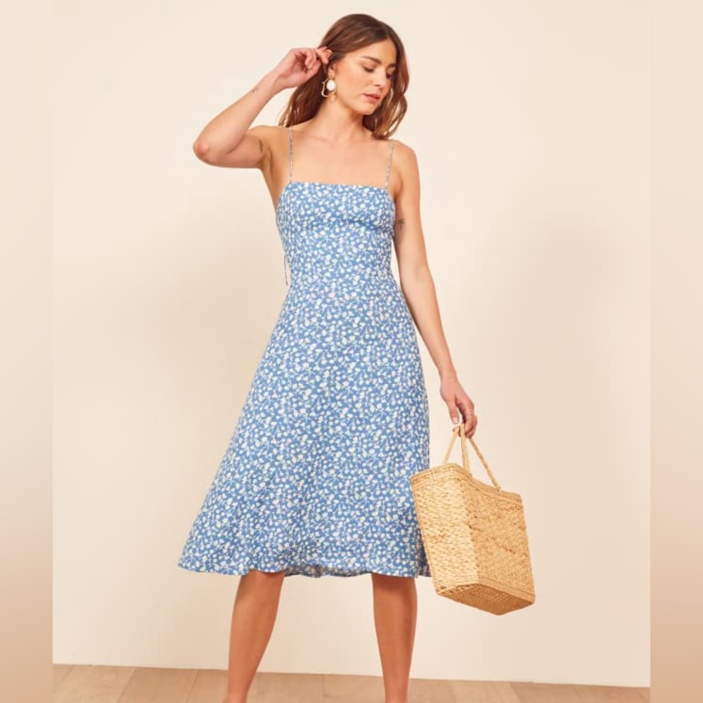 Reformation peach midi dress